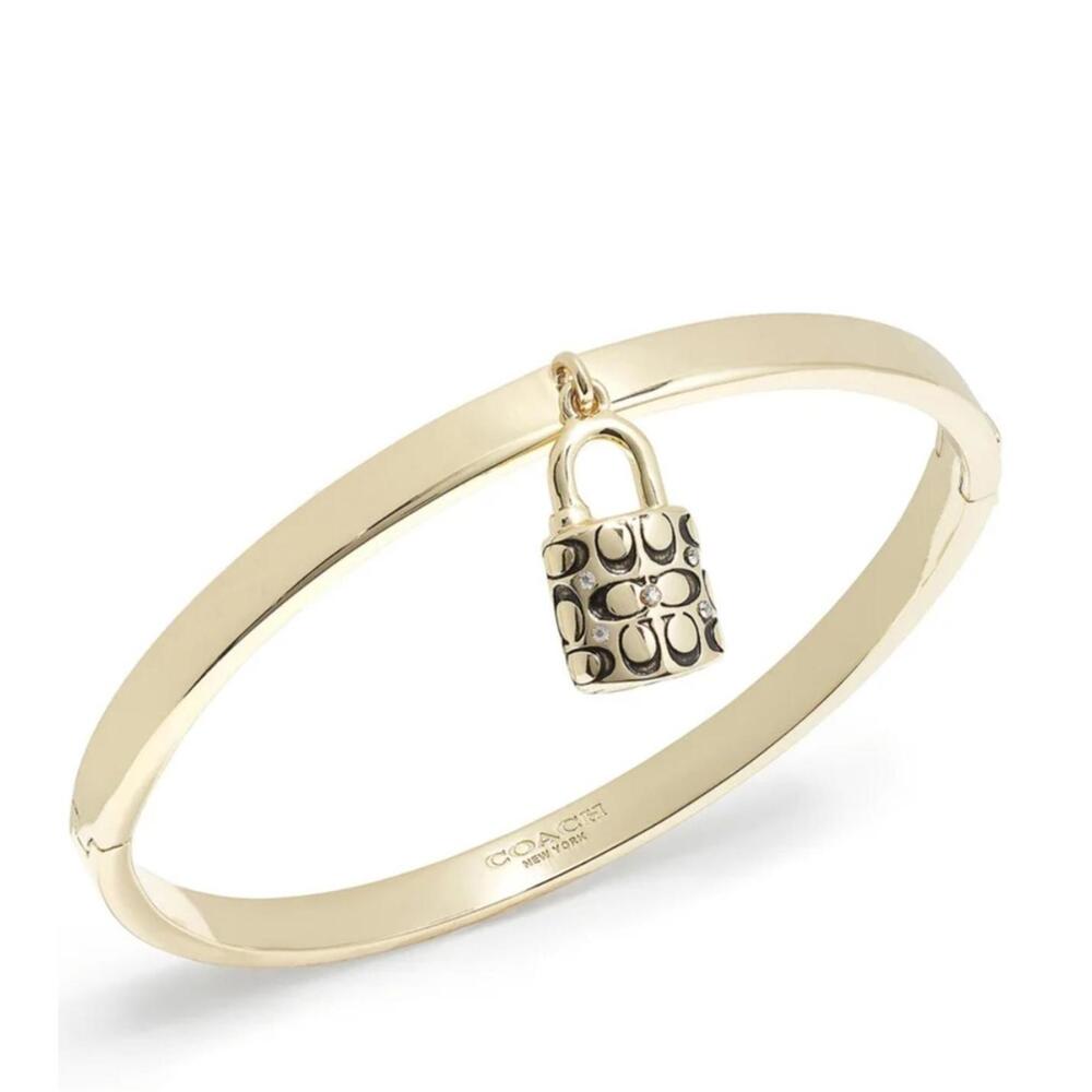 Coach Quilted Lock Hinged Bangle